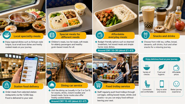 Food options on China high-speed trains