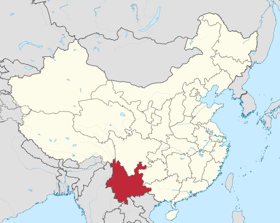 Yunnan location map