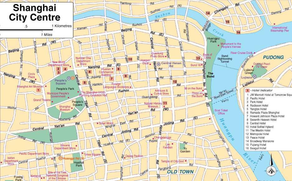 Central Shanghai Map