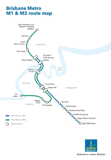 แผนที่รถไฟใต้ดินบริสเบน