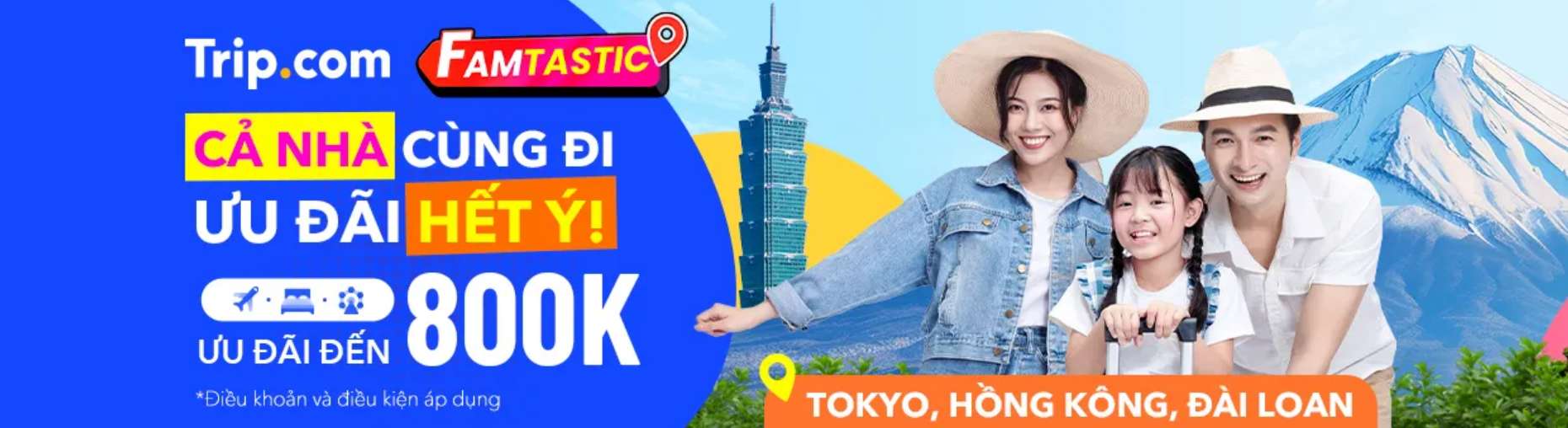 Trip.com Mã ưu đãi VN: Cả nhà cùng đi du lịch