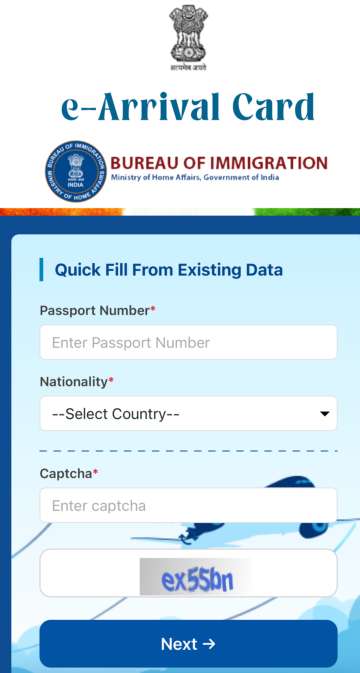 E arrival Card