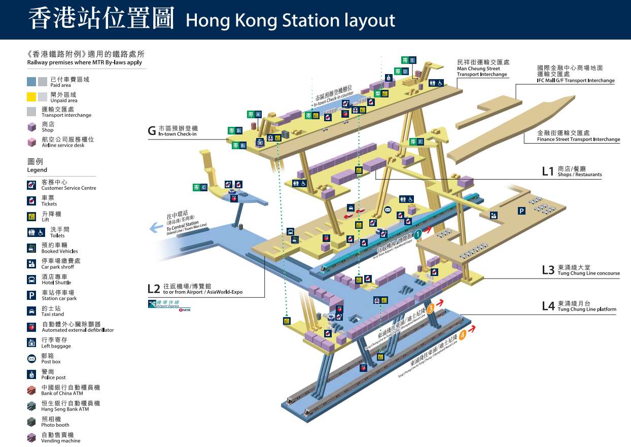 Hong Kong Station layout