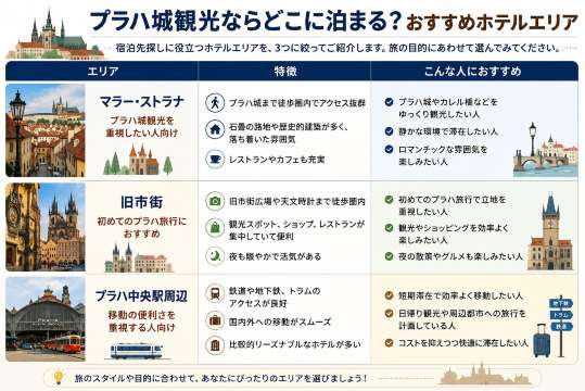 プラハ城のホテルおすすめエリア