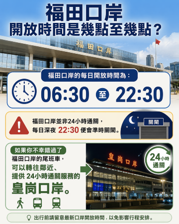 福田口岸開放時間