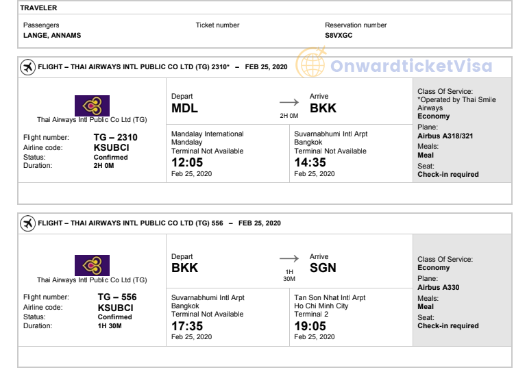 Onward Tiket