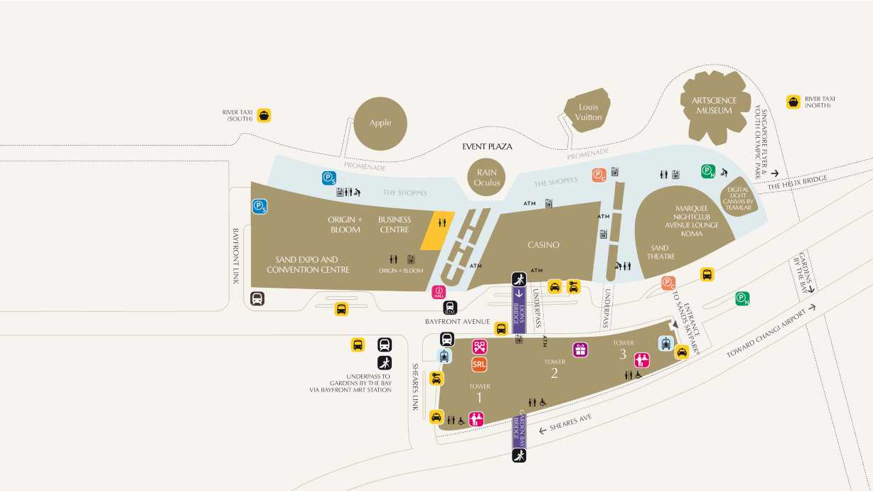 Marina Bay Sands Singapore Map