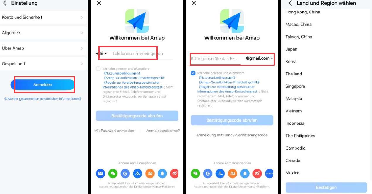 Wie registriert man sich bei Gaode Maps?