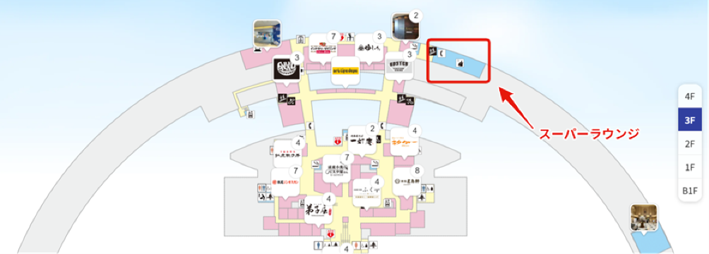 国内線ラウンジ一覧マップ