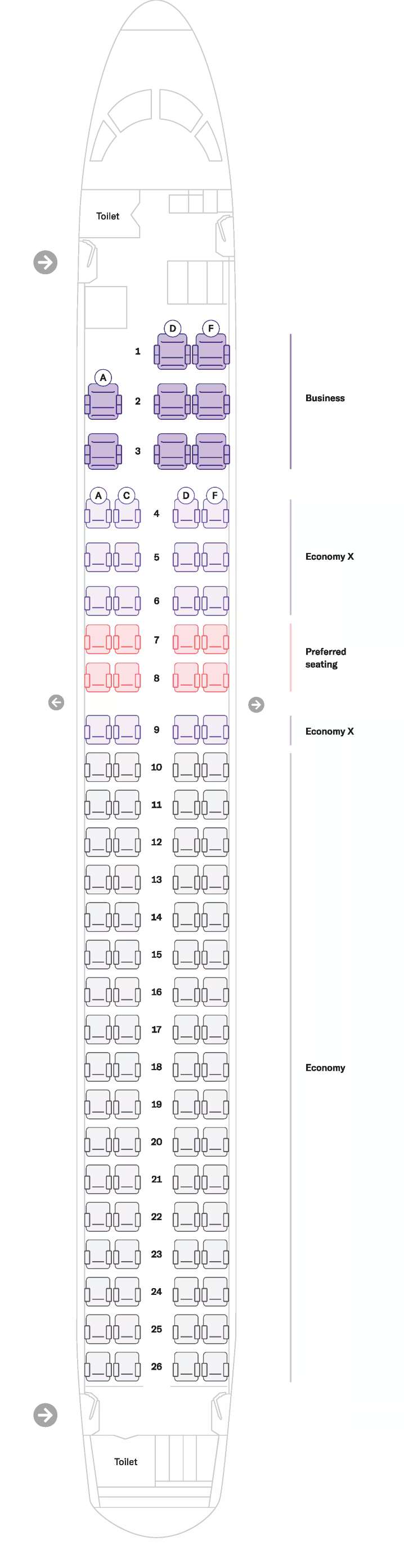 Virgin Australia Seat Map | Embraer 190 E2