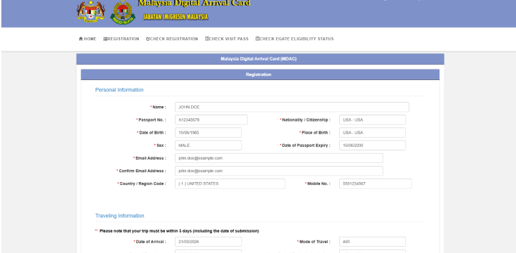 MDAC Online Form