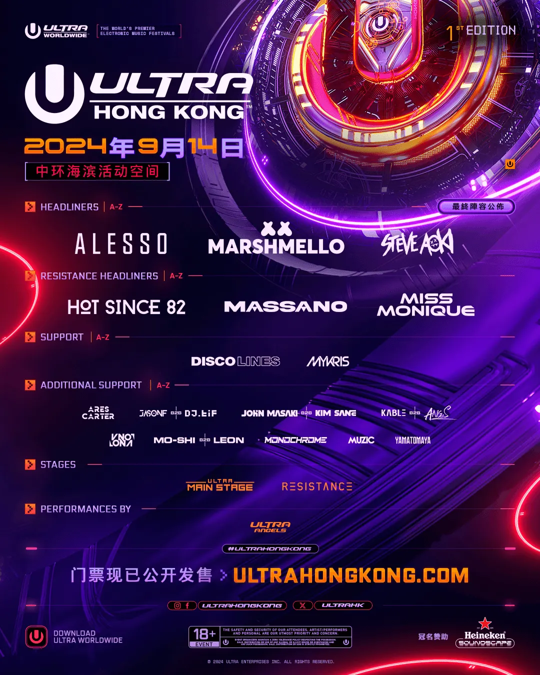 ULTRA HONGKONG 2024演出陣容