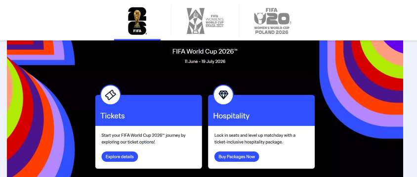 FIFA World Cup 2026 Ticket Booking Page
