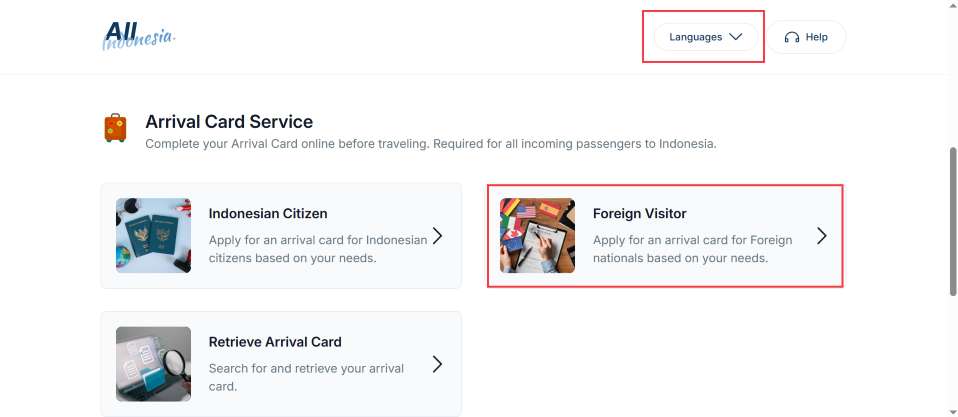 How to Fill Indonesia Arrival Card (e-CD) Online