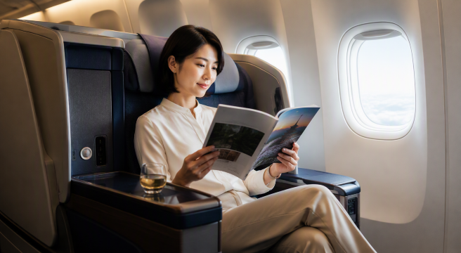 ビジネスクラスの旅行者