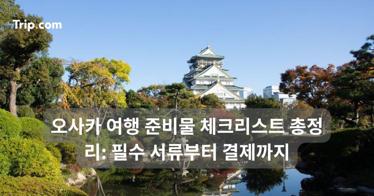오사카 여행 준비물 체크리스트 총정리: 필수 서류부터 결제까지