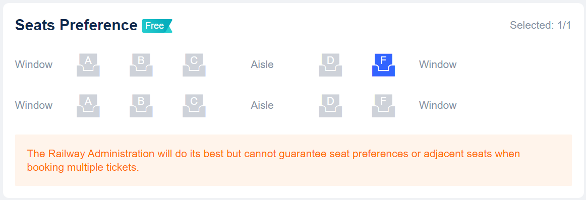 Book China Train Tickets Online-Choose seat type