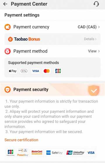Taobao China Payment Methods