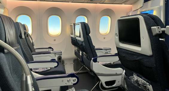 エバー航空のエコノミーの座席