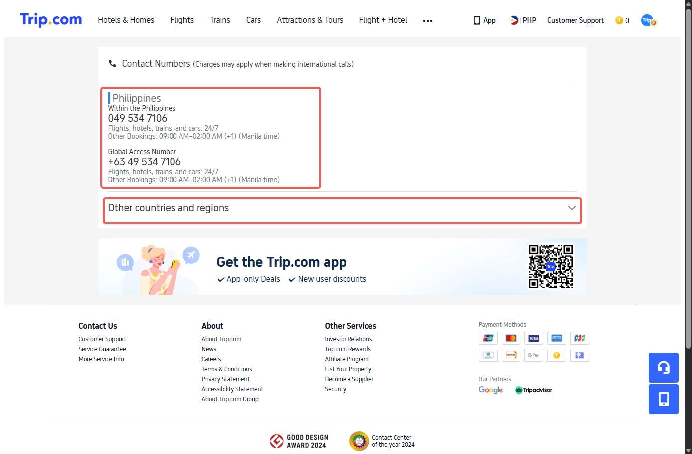 Step 3: Find Trip.com Hotline
