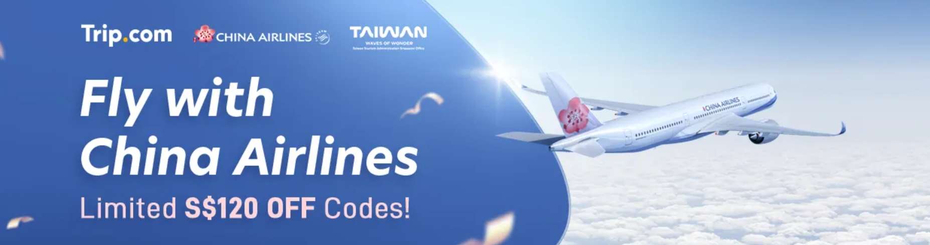 新加坡 Trip.com 优惠码: 中华航空优惠
