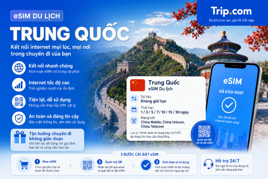 eSIM du lịch Trung Quốc
Trip.com