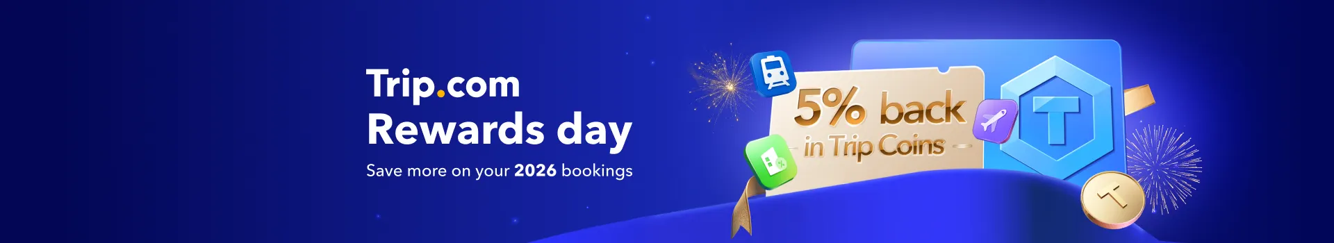 Trip.com Rewards Day: 5% Back on Flights, Hotels & Trains