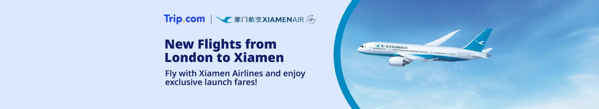 New London to Xiamen Flights with Xiamen Airlines