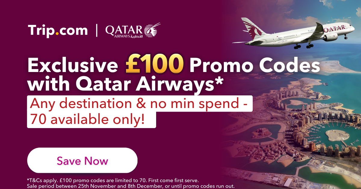 Exclusive £100 Promo Codes with Qatar Airways*