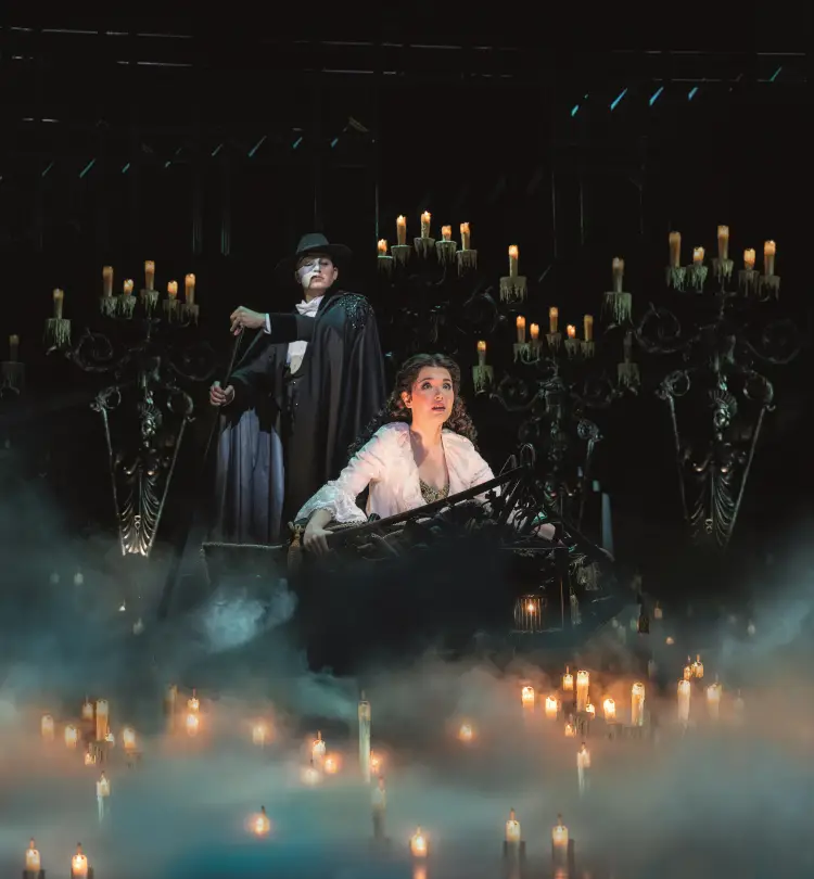 水彩画原画　ロンドンのミュージカル劇場、「オペラ座の怪人」上演中 水彩画原画 ロンドンのミュージカル劇場、「オペラ座の怪人