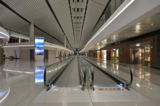 Terminal building at Beijing Daxing International Airport, 30 minutes from Beijing West by intercity train
