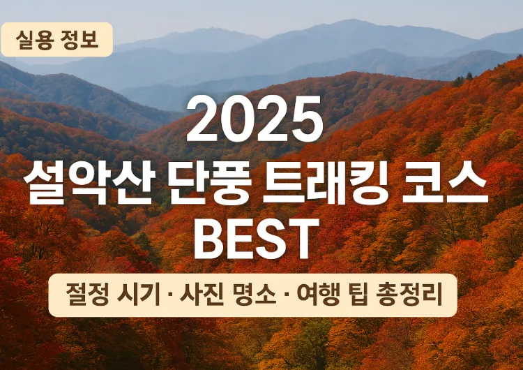 설악산 단풍 트래킹 코스 추천｜2025 절정 시기·사진 명소·여행 팁 총정리🍁