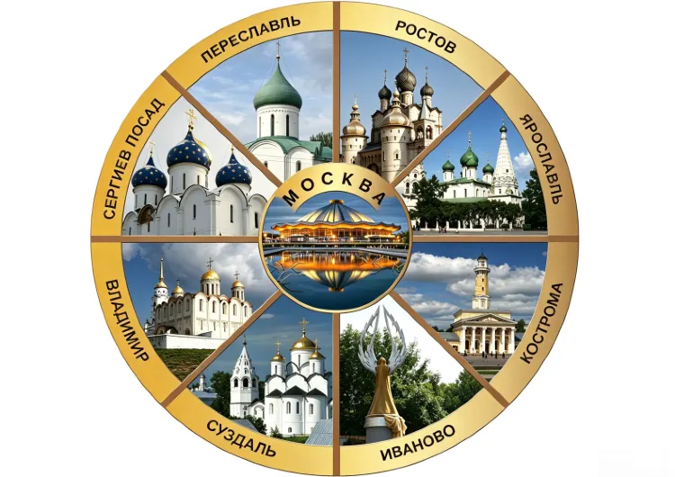 Маршрут Золотого кольца России 2026: карта, расстояния, план поездки на 2–7 дней