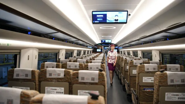 interior area of chinese high-speed train
