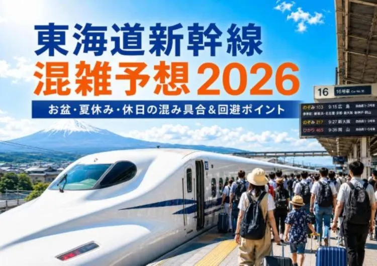 【東海道新幹線の混雑予想2026】お盆・夏休み・シルバーウィークはいつ混む?8〜12月カレンダー&空いている時間