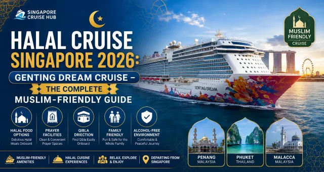 halal sign of genting dream cruise about food, alcohol-free and pray facilities