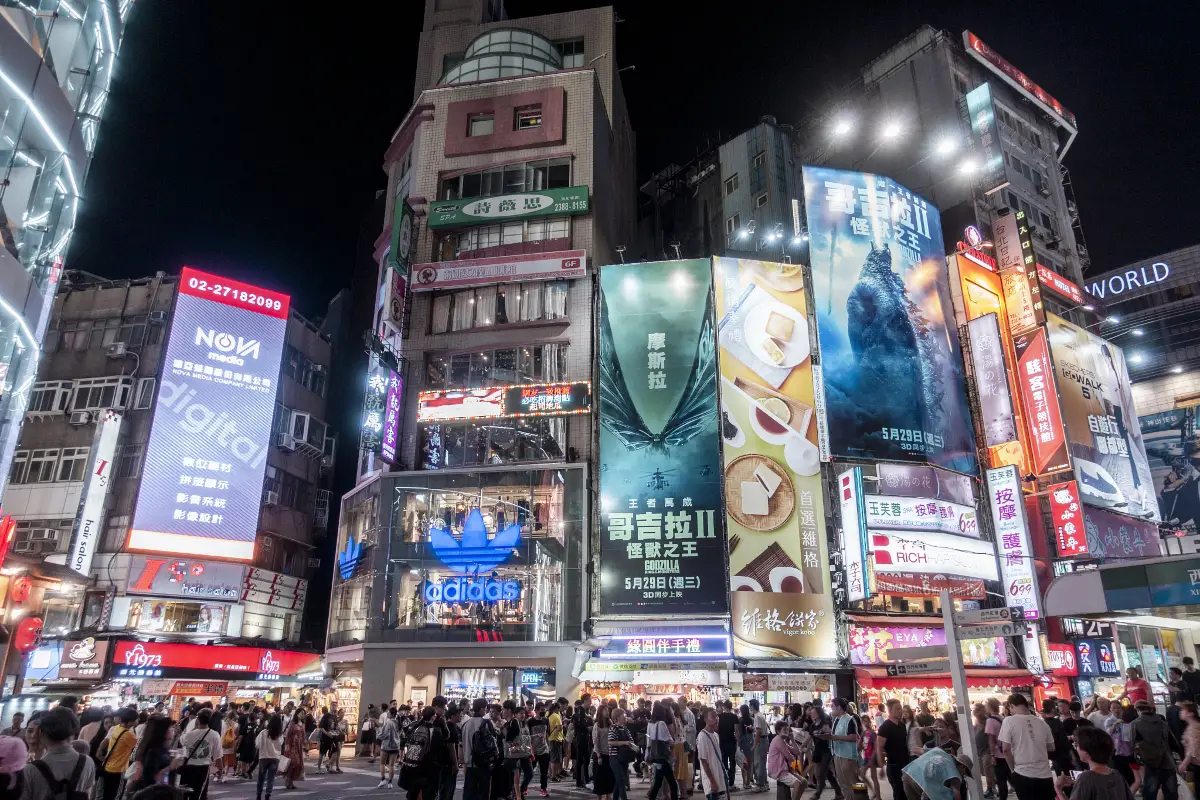 colourful signboards at Ximending