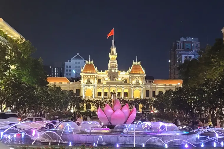 night view at Nguyen Hue Walking Street