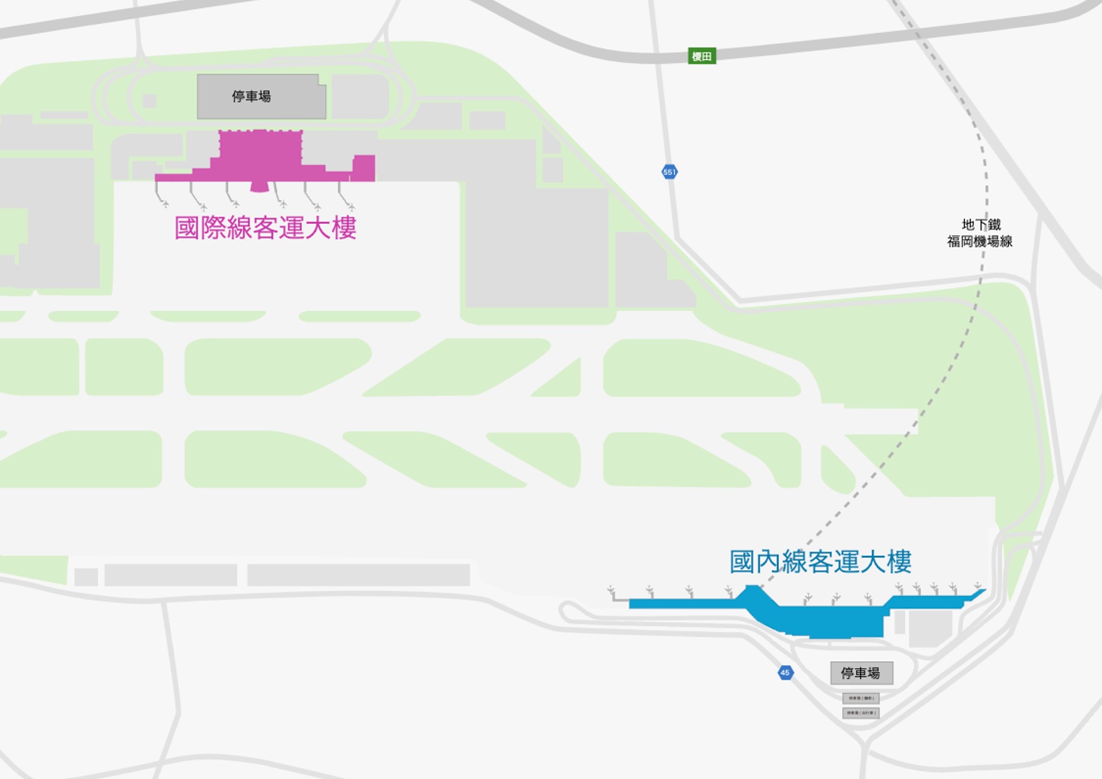 福岡機場 | 分國內及國際航班航廈兩邊
