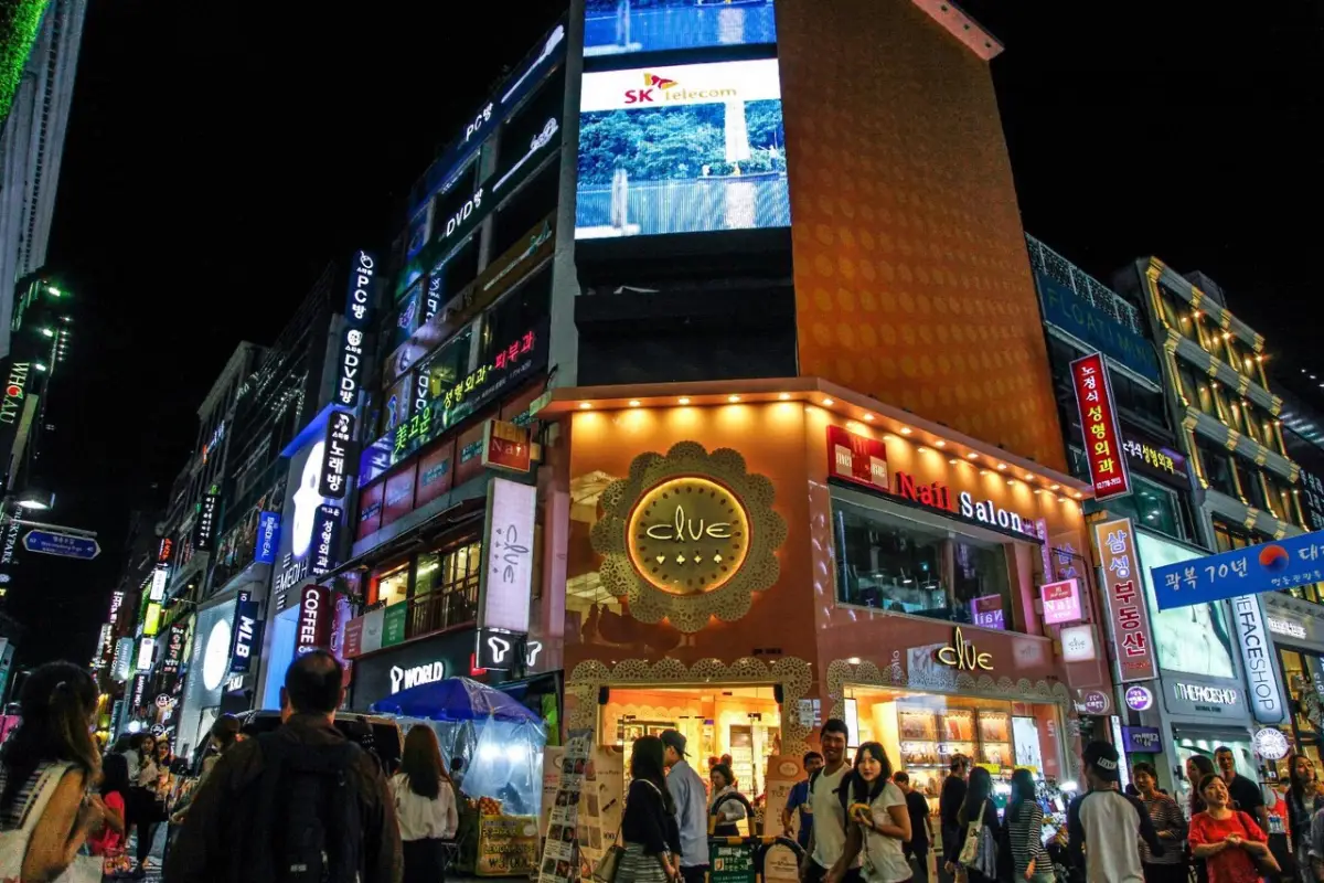 billboards at Myeongdong Shopping Street