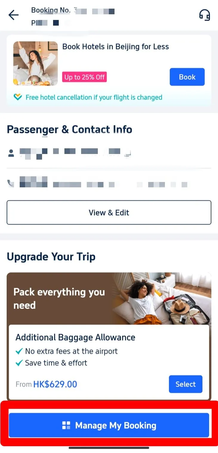 Manage My Bookings