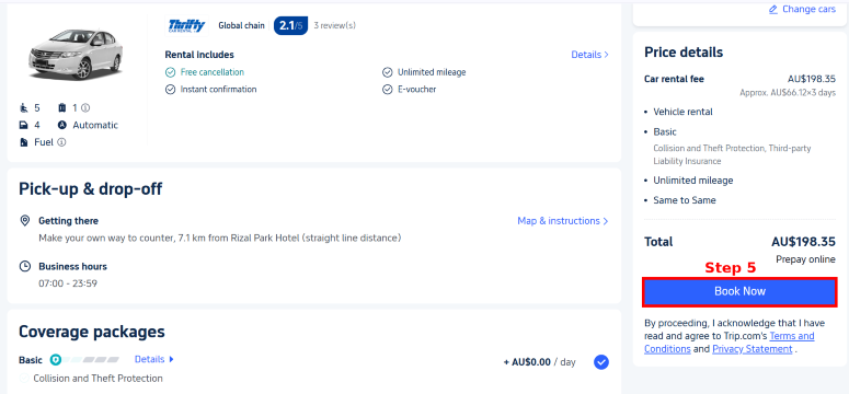 Complete your book and save confirmation