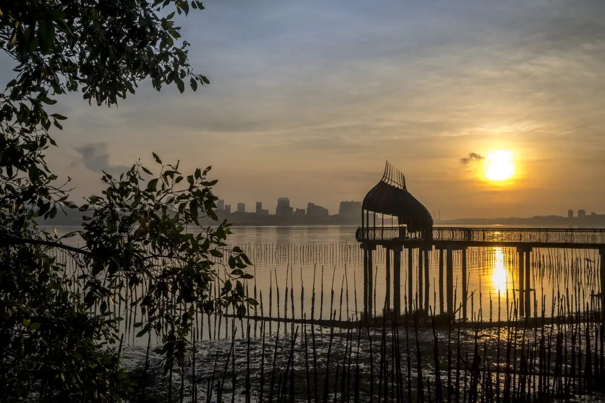 sunset at Kranji Sanctuary Resort