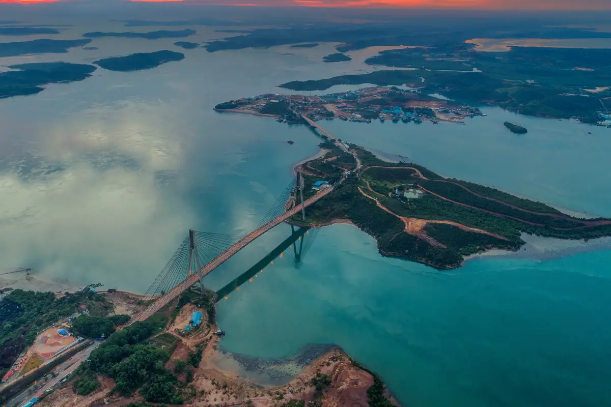 ariel view of Barelang Bridge