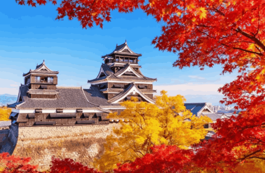 구마모토성 가을