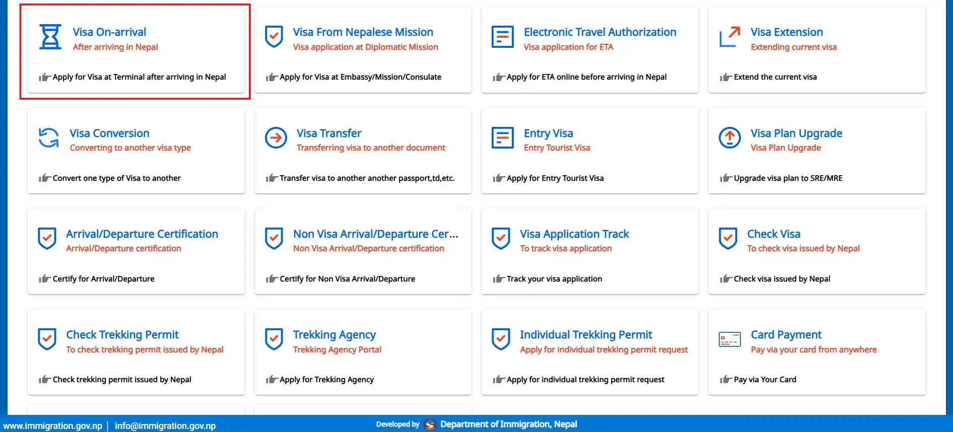Fill out the Nepal immigration form.
