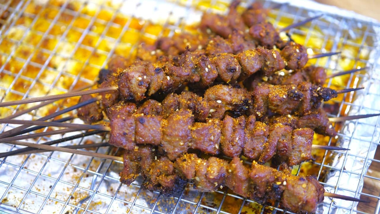 칭다오 야시장 먹거리, 고기꼬치
