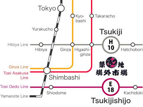 แผนที่ตลาดปลา Tsukiji