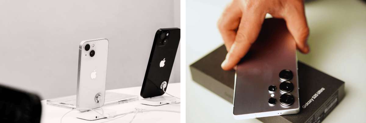 Téléphones portables en vente dans les magasins d'électronique