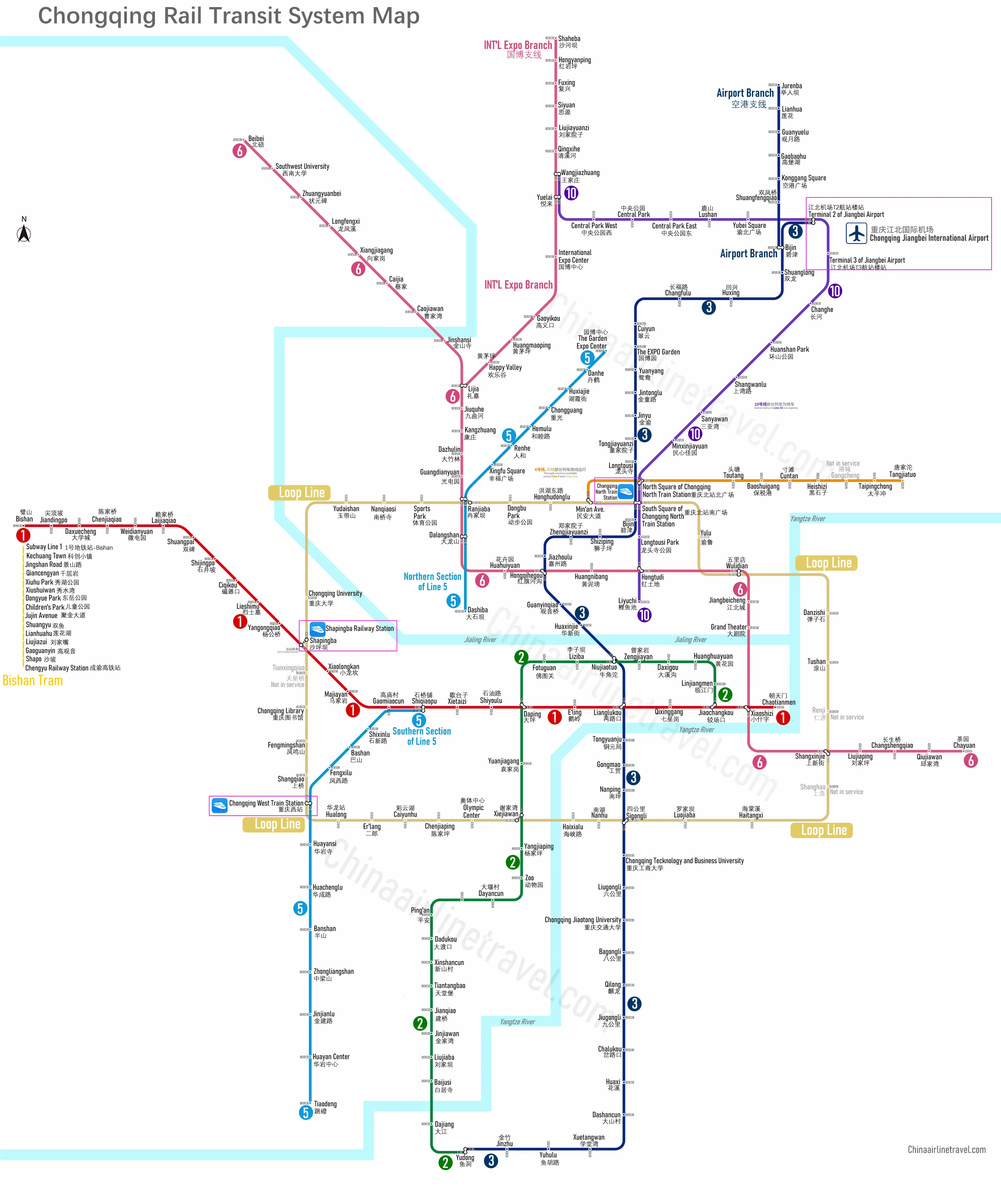 แผนที่รถไฟใต้ดินฉงชิ่ง